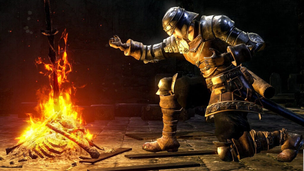 Dark Souls bonfire: the stress recovery safe zone. Critical communication happens here, never mid-boss.